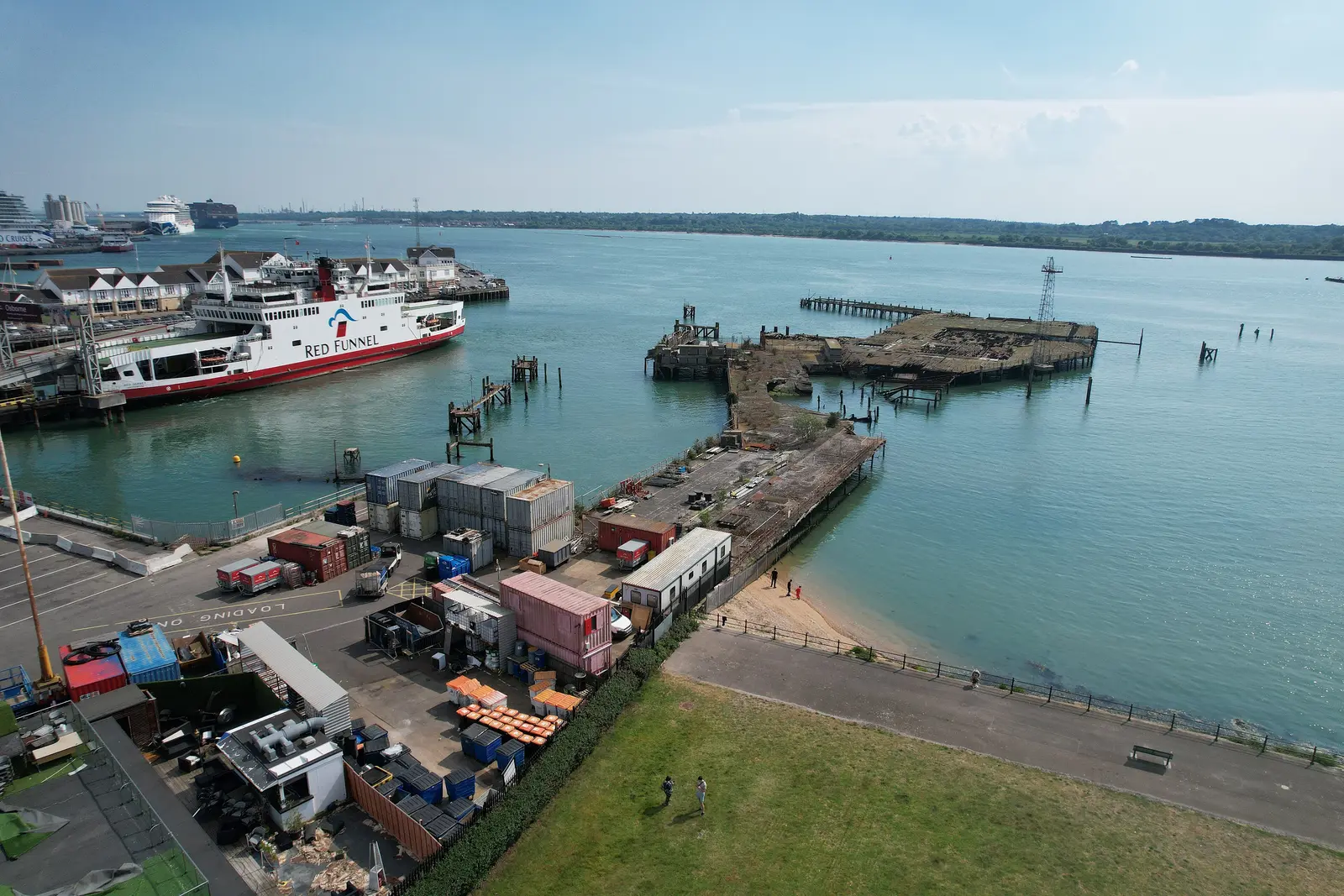 The Royal Pier and Town Quay waterfront in Southampton, beside the Mayflower Quarter