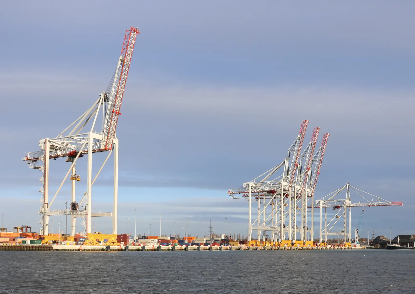 Container cranes at the Port of Southampton container terminal