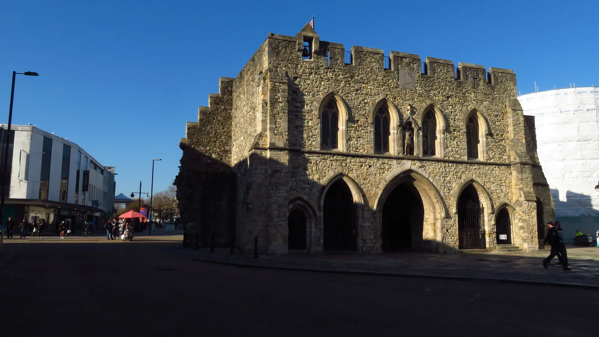 The Bargate in Southampton city centre on a clear day